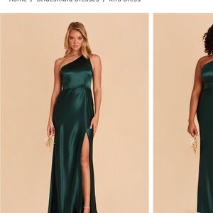 Birdy Grey Kira Dress- Emerald Shiny Satin